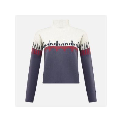 6. Sweter damski ROSSIGNOL W PATTERNED TN SWEATER niebieski