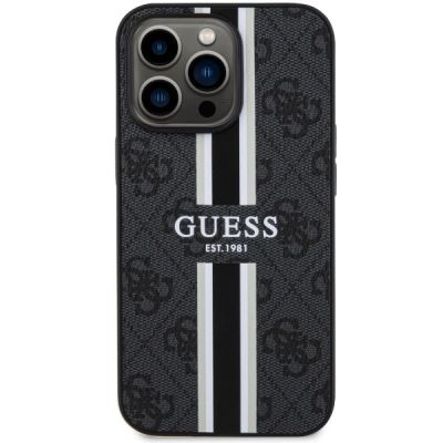 3. Etui Guess 4G Printed Stripes MagSafe na iPhone 13 Pro / iPhone 13 - czarne