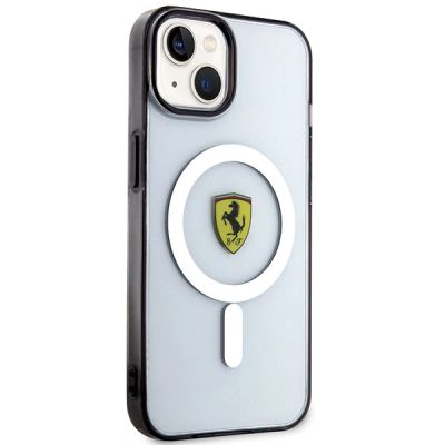 9. Etui Ferrari Outline MagSafe na iPhone 14 - przezroczyste