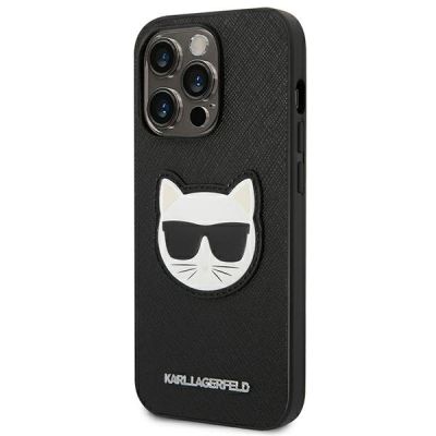 2. Etui Karl Lagerfeld Saffiano Choupette Head Patch na iPhone 14 Pro - czarne