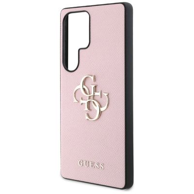 6. Etui Guess Grained Big 4G Logo Small Classic Logo do Samsung Galaxy S25 Ultra różowy