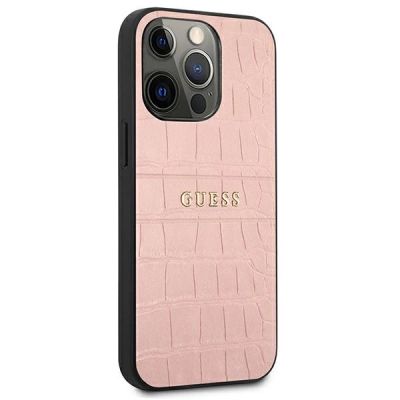 4. Etui Guess Croco Strap Collection na iPhone 13 Pro / 13 6,1" - różowe