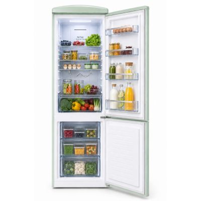 3. Lodówka Retro Ravanson LKK-315RM 597mm x 707mm x 1943 mm | 315l | Total No Frost | klasa E | miętowy