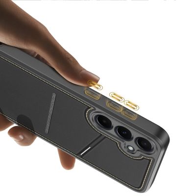 6. Etui Dux Ducis Rafi II na Samsung Galaxy S25 z podstawką i portfelem - czarne