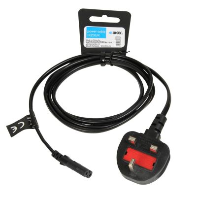 2. KABEL ZASILAJĄCY IBOX EURO 2-PIN AUDIO-RTV VDE 3X0,75MM MIEDŹ WTYCZKA UK