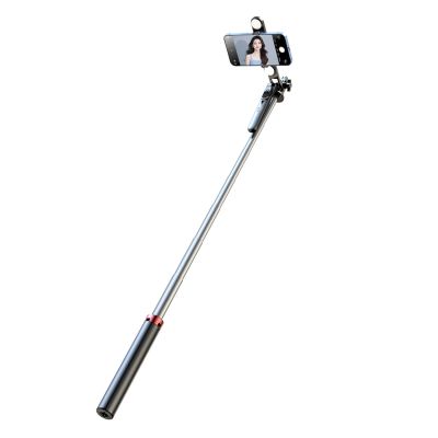 3. Wozinsky Selfie stick WH181D-Y1S teleskopowy statyw 1.75m ze stopu aluminium z podwójną lampą i uchwytem na telefon - czarny