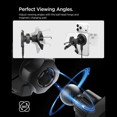 5. Uchwyt samochodowy do kratki nawiewu Spigen EV15MAQ Essential Qi2 MagSafe - czarny