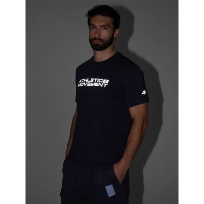 5. T-shirt regular z nadrukiem męski 4F 4FRAW25TTSHM3384-22S