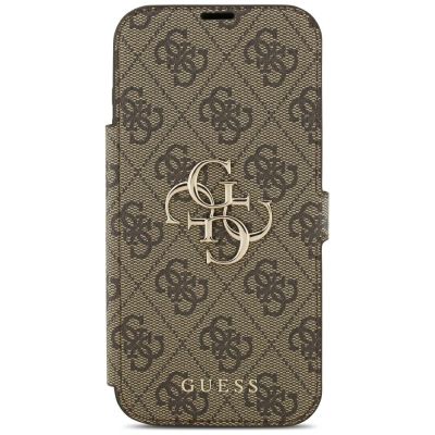 3. Etui Guess Book 4G Metal Logo na iPhone 18 Pro Max / 17 Pro Max - brązowe