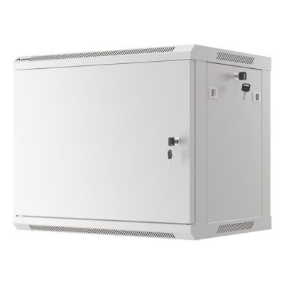 5. Szafa instalacyjna Rack wisząca 19" 9U 600x450 szara drzwi metalowe LANBERG (Flat Pack)