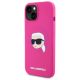 2. Etui Karl Lagerfeld Silicone Karl Head Print MagSafe na iPhone 15  6.1" - fuksja