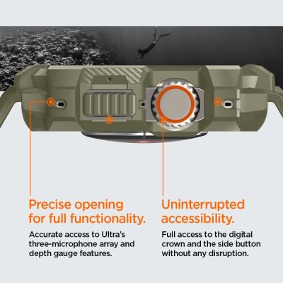 19. Etui z paskiem Spigen Rugged Armor Pro na Apple Watch Ultra (49 mm) - zielone