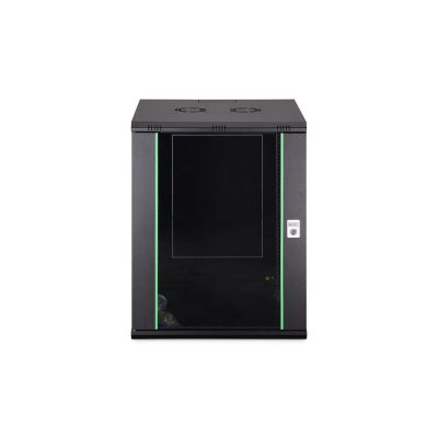 14. Szafa sieciowa wisząca DYNAmic 19" 16U rack 600x600, drzwi szyba, czarny, niedzielona, złożona, 60kg