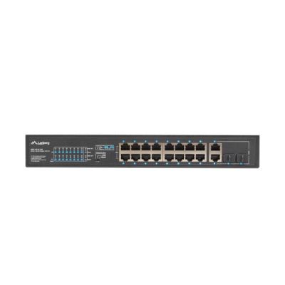 5. LANBERG SWITCH RACK 19" 16X 100MB POE+/2X COMBO GIGABIT 250W NIEZARZĄDZALNY RSFE-16P-2C-250