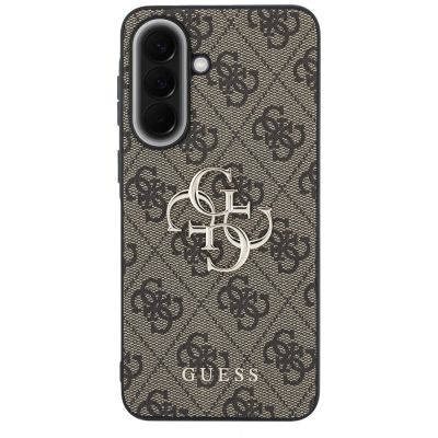 3. Etui Guess Leather 4G Metal Logo na Samsung Galaxy A57 5G - brązowe