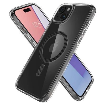 11. Etui Spigen Ultra Hybrid MagSafe na iPhone 15 Plus - karbon