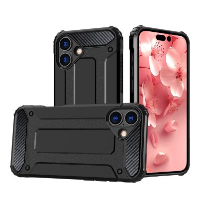 Etui Hybrid Armor pancerne na iPhone 16 Plus - czarne