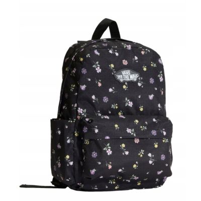 3. Plecak szkolny Vans Old Skool Classic Backpack 22L Czarny kwiaty kwiatki - VN000H56HTL