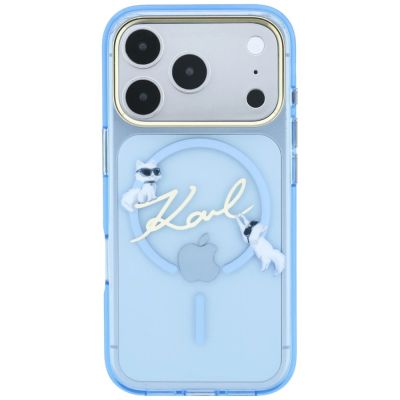 3. Etui Karl Lagerfeld Script Logo MagSafe na iPhone 18 Pro / 17 Pro - jasnoniebieskie