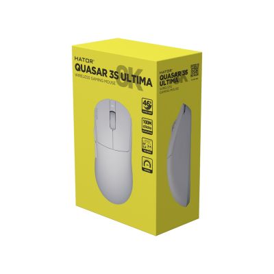 7. HATOR Quasar 3S Ultima 8K Wireless myszka Gaming Po prawej stronie RF Wireless + Bluetooth + USB Type-C Optyczny 30000 DPI