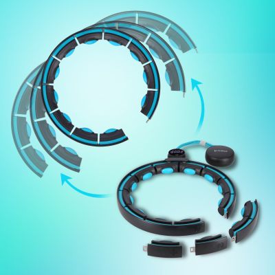 11. HHM17 HULA HOP BLACK/TURQUOISE Z MAGNESAMI I OBCIĄŻNIKIEM + LICZNIK HMS