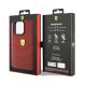 8. Etui Ferrari Leather Stitched Lines na iPhone 15 Pro Max - czerwone