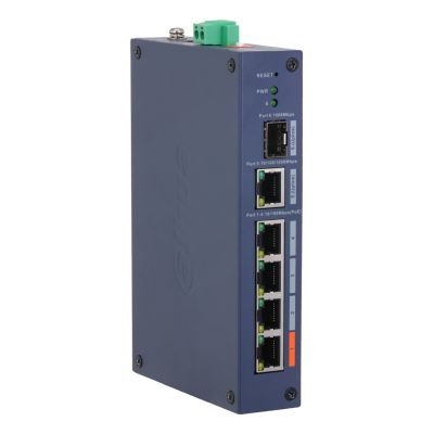 5. Dahua Technology CHS4106-4ET-60 przełącznik sieciowy Zarządzany L2 Fast Ethernet (10/100) Obsługa PoE Desktop Niebieski