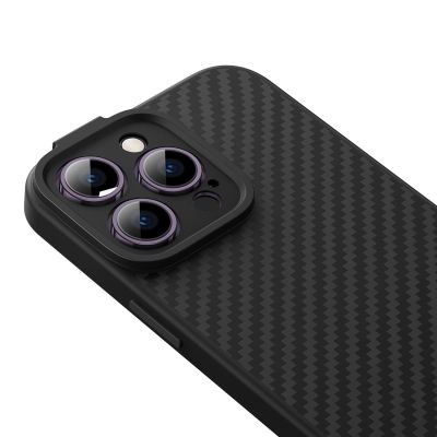 5. Pancerne etui iPhone 14 Pro kompatybilne z MagSafe szkło hartowane Baseus Synthetic Fiber - czarne