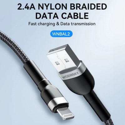 6. Kabel Wozinsky WNBAL2 USB-A / Lightning 2.4A 2 m - czarny