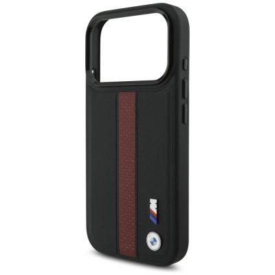 6. Etui BMW M Perforated Stripe Logo MagSafe na iPhone 17 Pro - czerwone