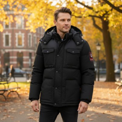 5. Kurtka męska Geographical Norway BAREDA DB BLACK MEN 096 BLACK (WY3882H/GN-NOIR)