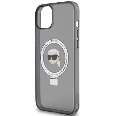 6. Etui Karl Lagerfeld Ring Stand Karl Head MagSafe na iPhone 15 Plus / 14 Plus - czarne