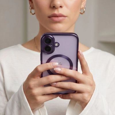 8. Etui Tech-Protect MagFlex na iPhone 17 - przezroczysto-fioletowe