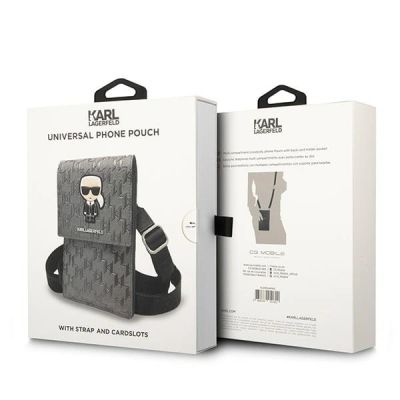 6. Torebka Karl Lagerfeld Ikonik Karl Monogram Patch - srebrna