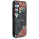 4. Etui Guess Leather 4G Flowers Print Metal Classic Logo MagSafe na Samsung Galaxy S25 - czarne
