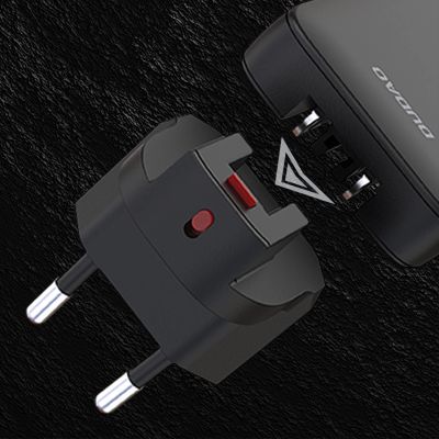 3. Ładowarka sieciowa podróżna GaN Dudao A65Q 65W USB-A / USB-C PD ultracienka EU / US - czarna