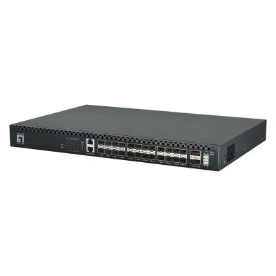 4. Przełącznik LevelOne 24x10GSFP+/2x 100GQSFP TOR zarządzany L3 1Gbps