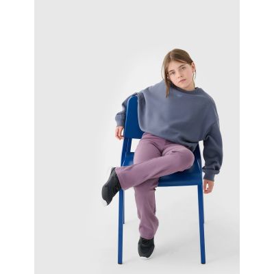 3. Bluza dresowa nierozpinana bez kaptura dziewczęca 4F 4FJRSS24TSWSF1331-32S