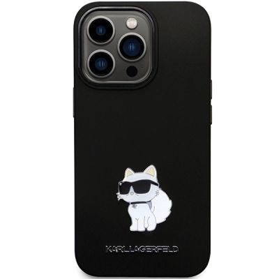3. Etui Karl Lagerfeld Silicone Choupette Metal Pin na iPhone 13 Pro / iPhone 13 - czarne