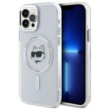 Etui Karl Lagerfeld IML Metal Choupette Head MagSafe na iPhone 12 - białe