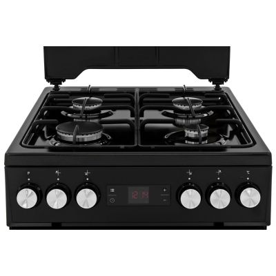3. Kuchnia gazowo-elektryczna BEKO FSE52321DBD | termoobieg | grill | czyszczenie parą | czarny