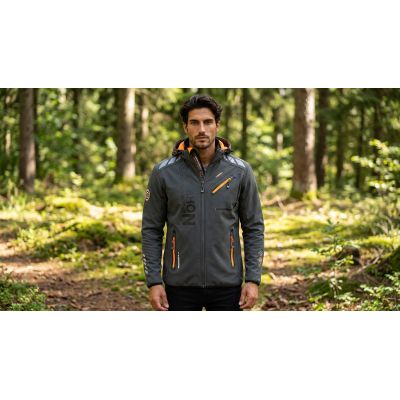 3. Softshell męski Geographical Norway ROYAUTE DGREY-ORANGE GTX MEN 068 (WW4643H/GN-DARK GREY / ORANGE)