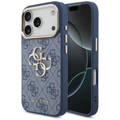 Etui Guess 4G Big 4G Classic Logo na iPhone 18 Pro / 17 Pro - niebiesko-złote