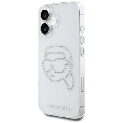 2. Etui Karl Lagerfeld IML Rhinestones Karl Head do iPhone 16 przezroczysty