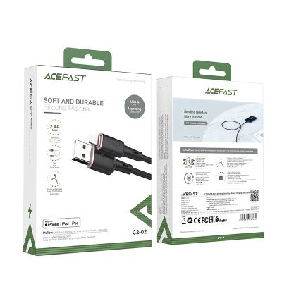5. Acefast kabel MFI USB - Lightning 1,2m, 2,4A czarny (C2-02 black)