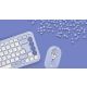 8. Logitech Pop Icon Combo klawiatura Dołączona myszka Uniwersalne Bluetooth QWERTY Turecki Liliowy, Biały