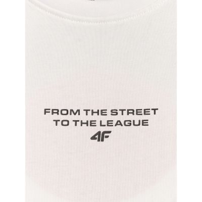 7. T-shirt loose z nadrukiem chłopięcy 4F 4FJRSS26TTSHM3835-10S