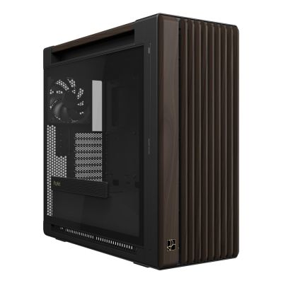 26. ASUS ProArt PA602 Wood Edition Modern Black - Tempered Glass Panel Midi Tower Czarny, Drewno