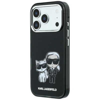 2. Etui Karl Lagerfeld Smooth Karl & Choupette Bodies Sketch MagSafe do iPhone 18 Pro / 17 Pro - czarne