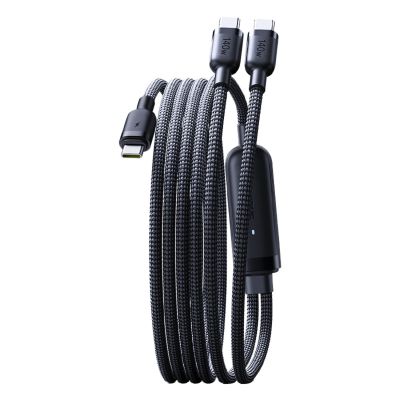8. Kabel Baseus Flash 4 140W 2w1 USB-C do USB-C + USB-C 1.5 m - czarny